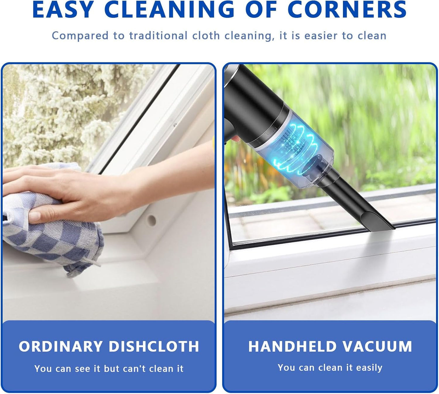 Primizia Mini Aspirateur À Main Sans Fil, (6000Pa,120W,7.4V) Petit Aspirateur De Voiture Portable Puissant Pour Voiture,Noir