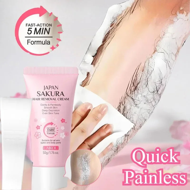 Nouveau Sakura crème d'épilation rapide indolore croissance des cheveux inhibiteur épilatoire bras aisselles jambes zones intimes Permanen hommes femmes
