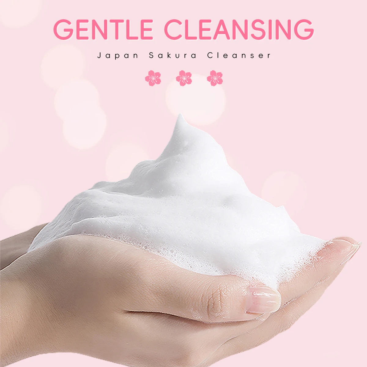 LAIKOU japon Sakura nettoyant doux nettoyage en profondeur contrôle de l'huile hydratant rétrécit les Pores visage soins de la peau nettoyant pour la peau 50g